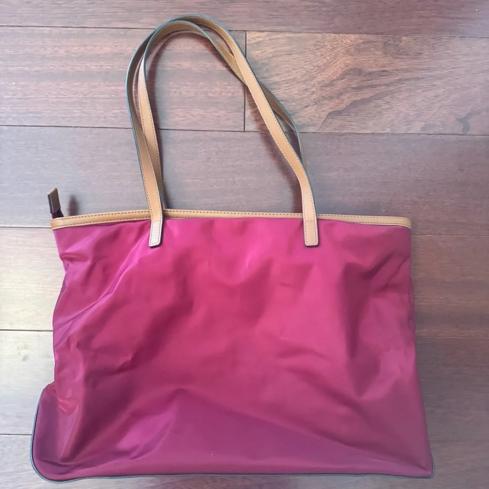 Michael Kors Burgundy and Tan Tote Bag - Picture 4 of 6